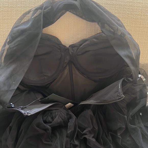 Akira Tulle Halter Mini Dress -Black -Brand New - Picture 5 of 9